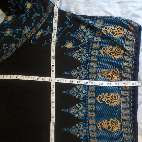 Free People - Black And Gold Medallion Peasant Boho Blouse Size L - Picture 9 of 9